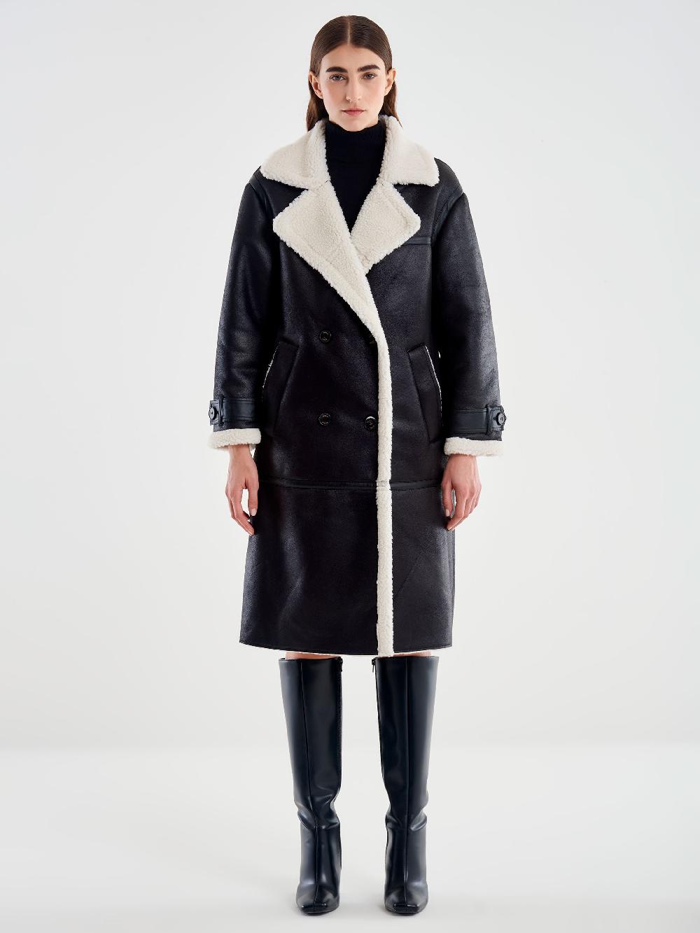 Vicolo Giubbotto Lungo Effetto Scamosciato – Vicolo