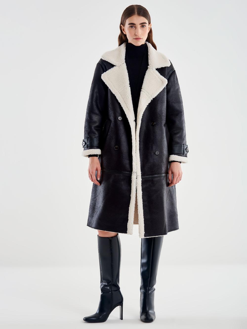 Vicolo Giubbotto Lungo Effetto Scamosciato – Vicolo