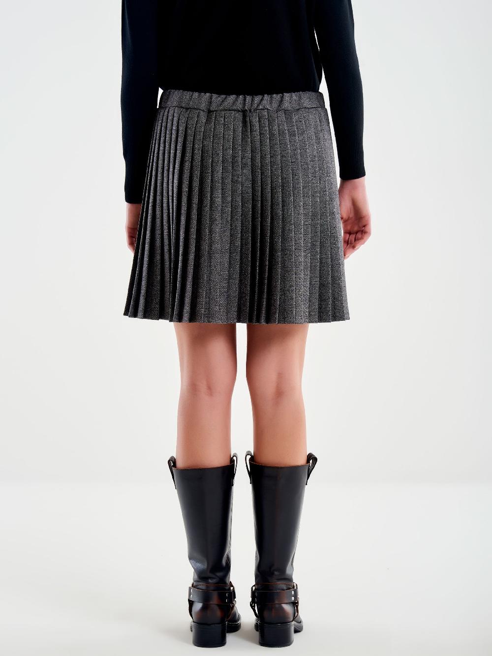 Vicolo Gonna A Pieghe Con Elastico Grigio