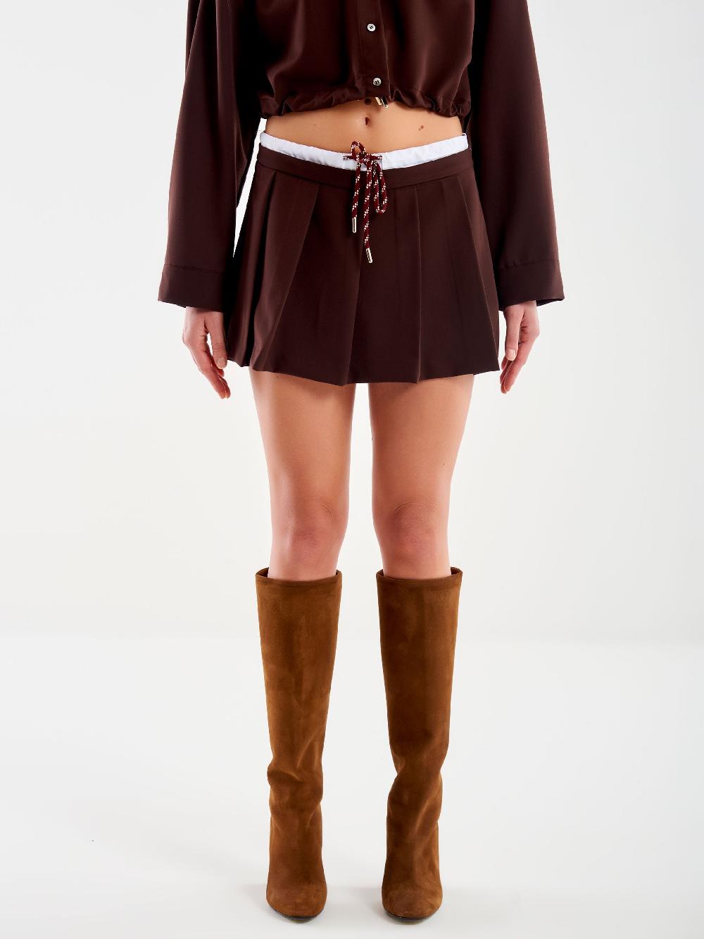 Vicolo Gonna A Pieghe Con Shorts Moro