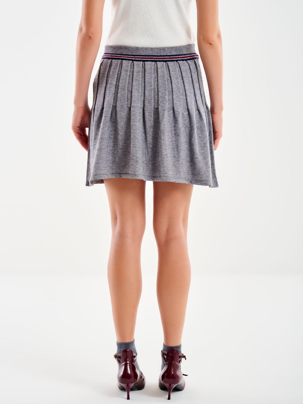 Vicolo Gonna A Pieghe In Maglia Grigio