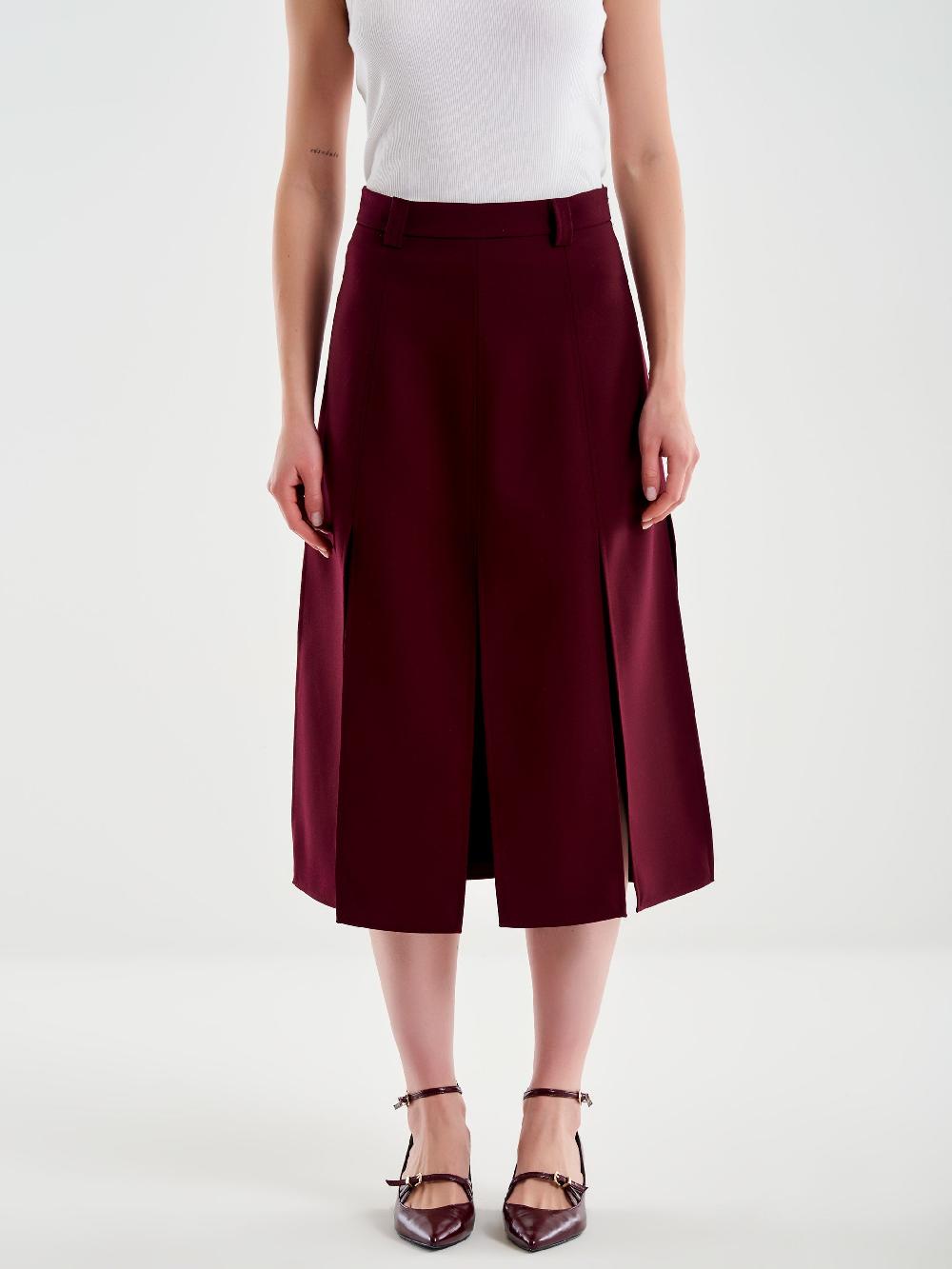 Vicolo Gonna Midi Con Spacchi Bordeaux