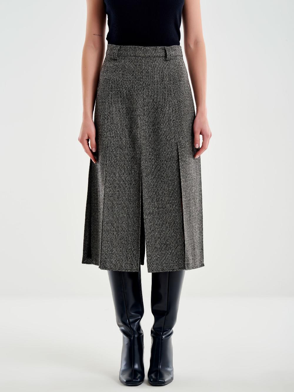 Vicolo Gonna Midi Con Spacchi Spinata Nero