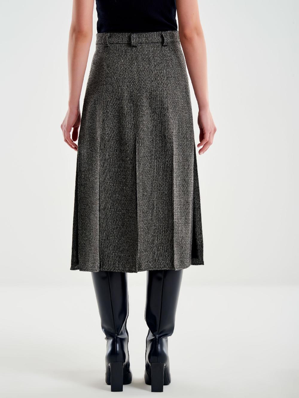 Vicolo Gonna Midi Con Spacchi Spinata Nero