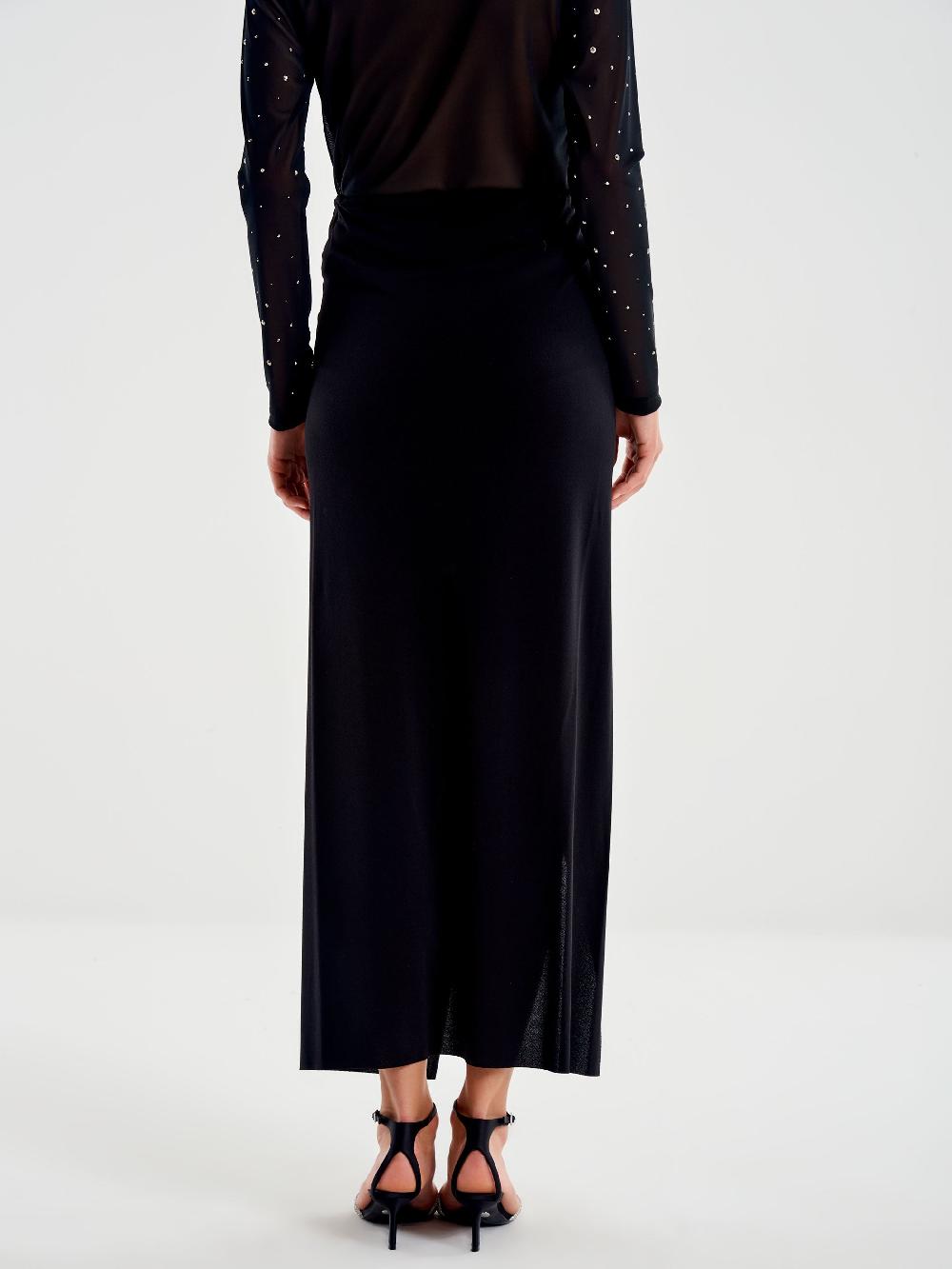 Vicolo Gonna Midi Con Spacco Centrale Nero