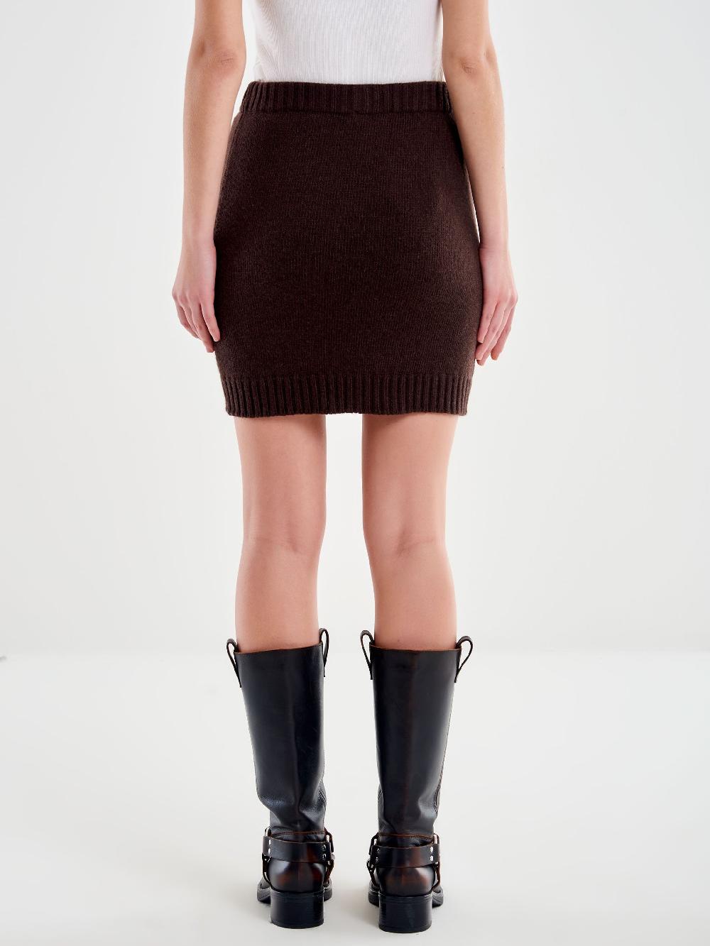 Vicolo Gonna Mini In Maglia Moro