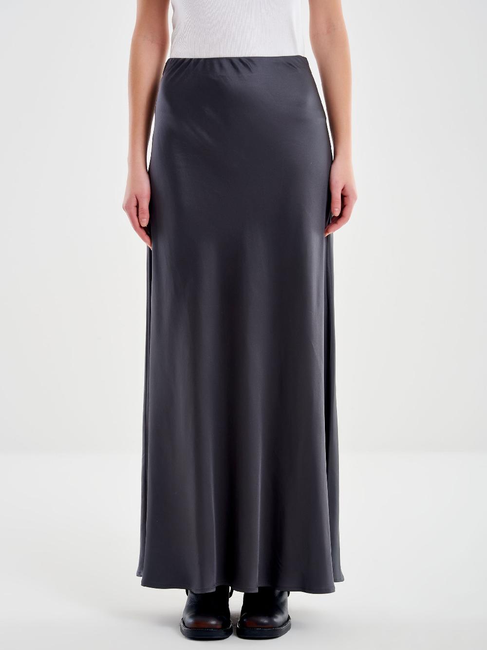 Vicolo Gonna Satin Lunga Grigio