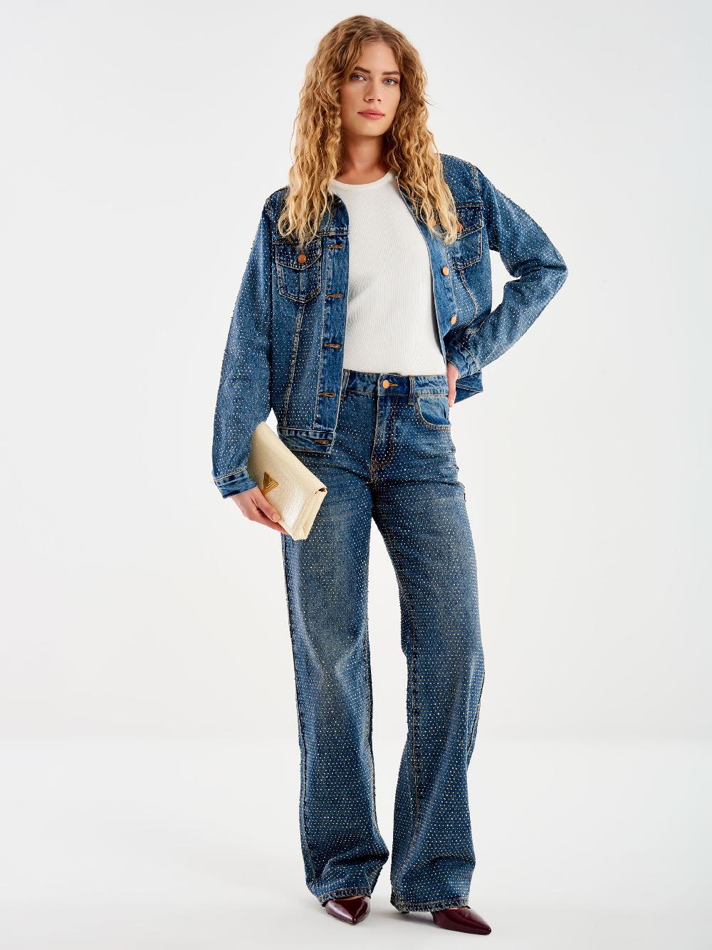 Vicolo Jeans Dalia con Strass Blu