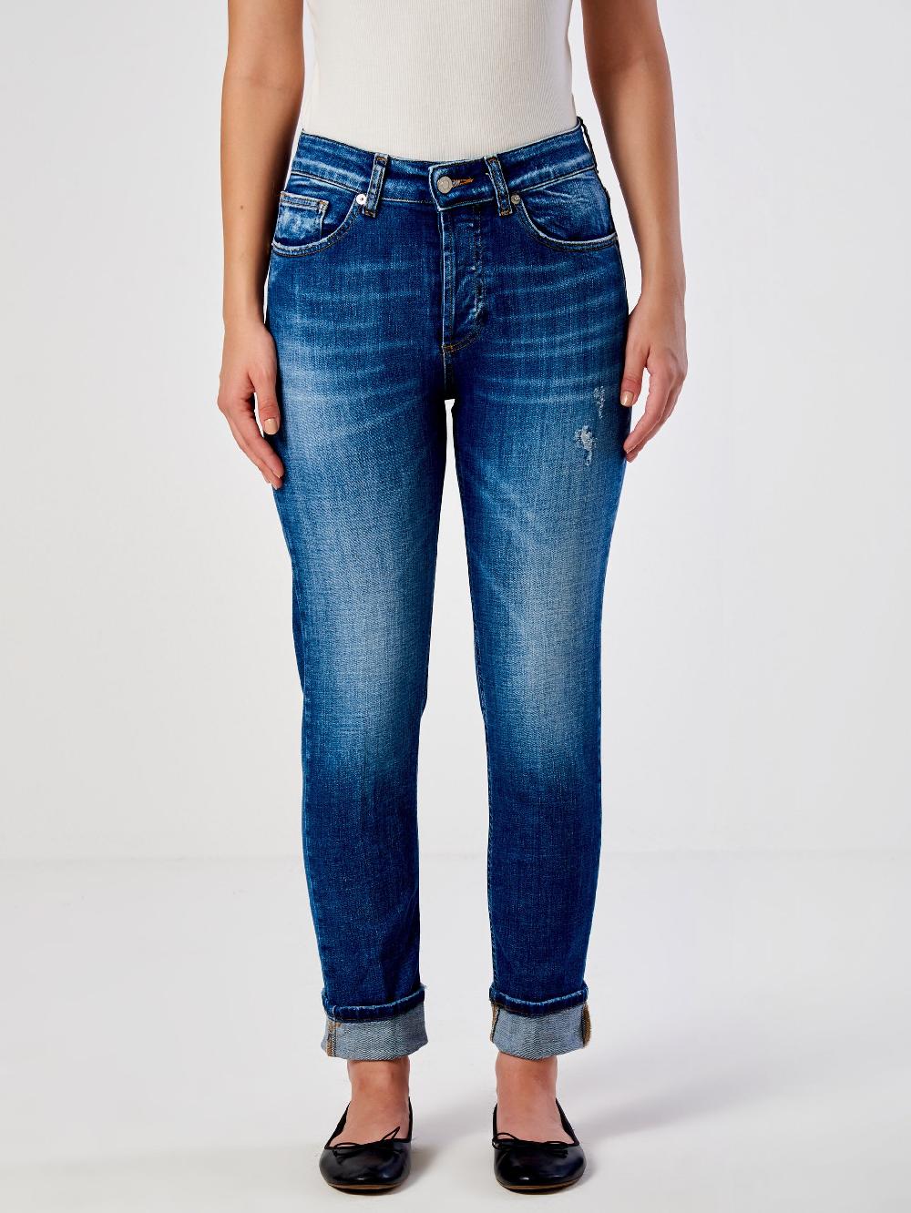Vicolo Jeans Icon Daisy Con Risvolto Blu