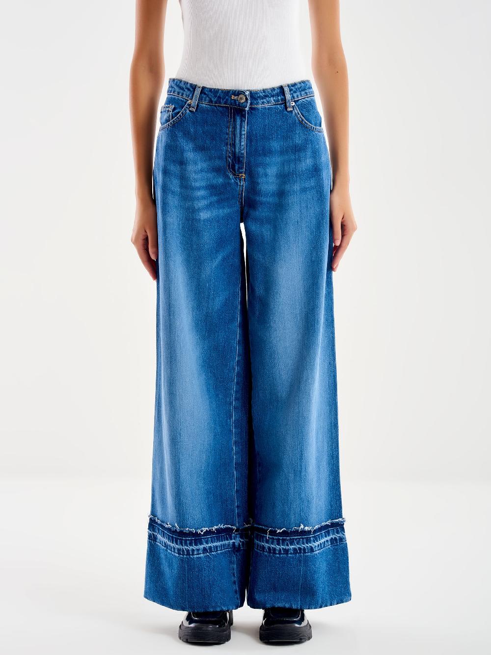 Vicolo Jeans Icon Lexie Con Fondo Ricucito Blu