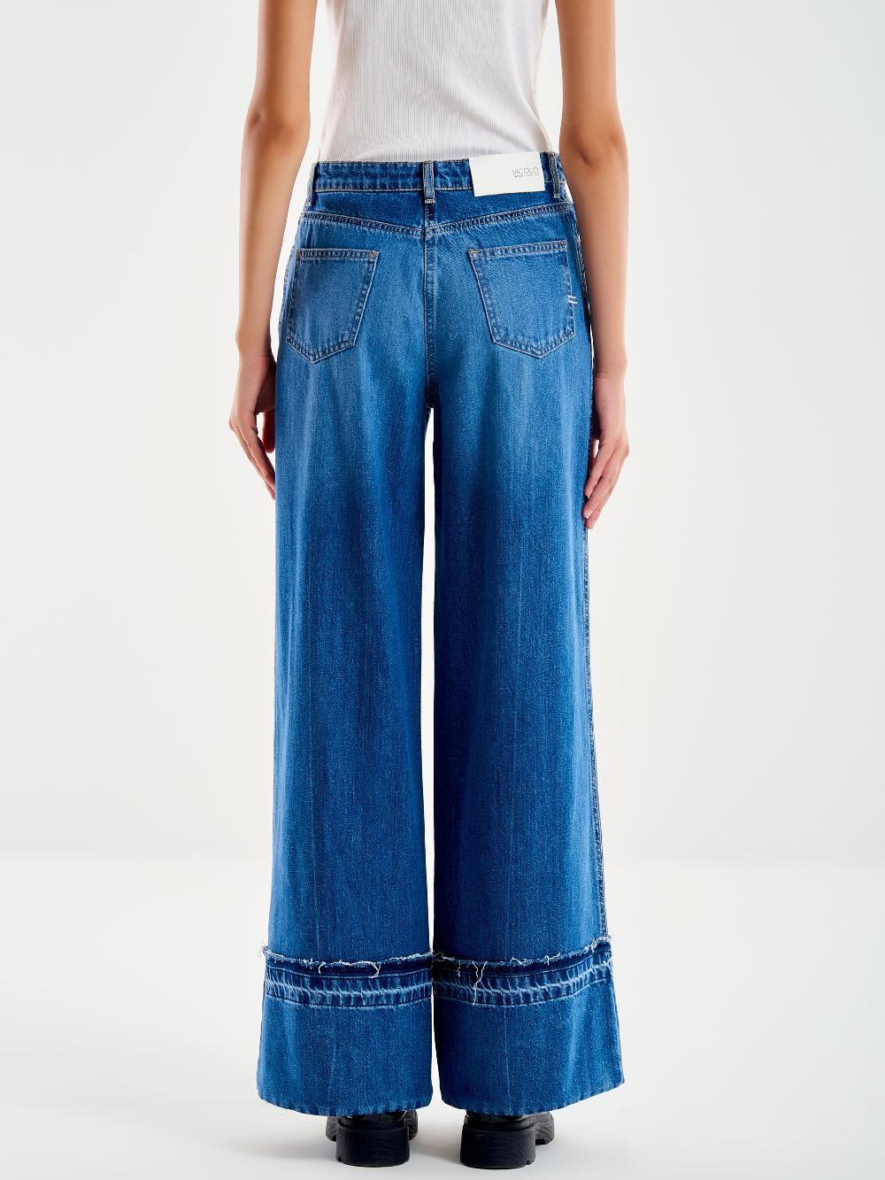 Vicolo Jeans Icon Lexie Con Fondo Ricucito Blu