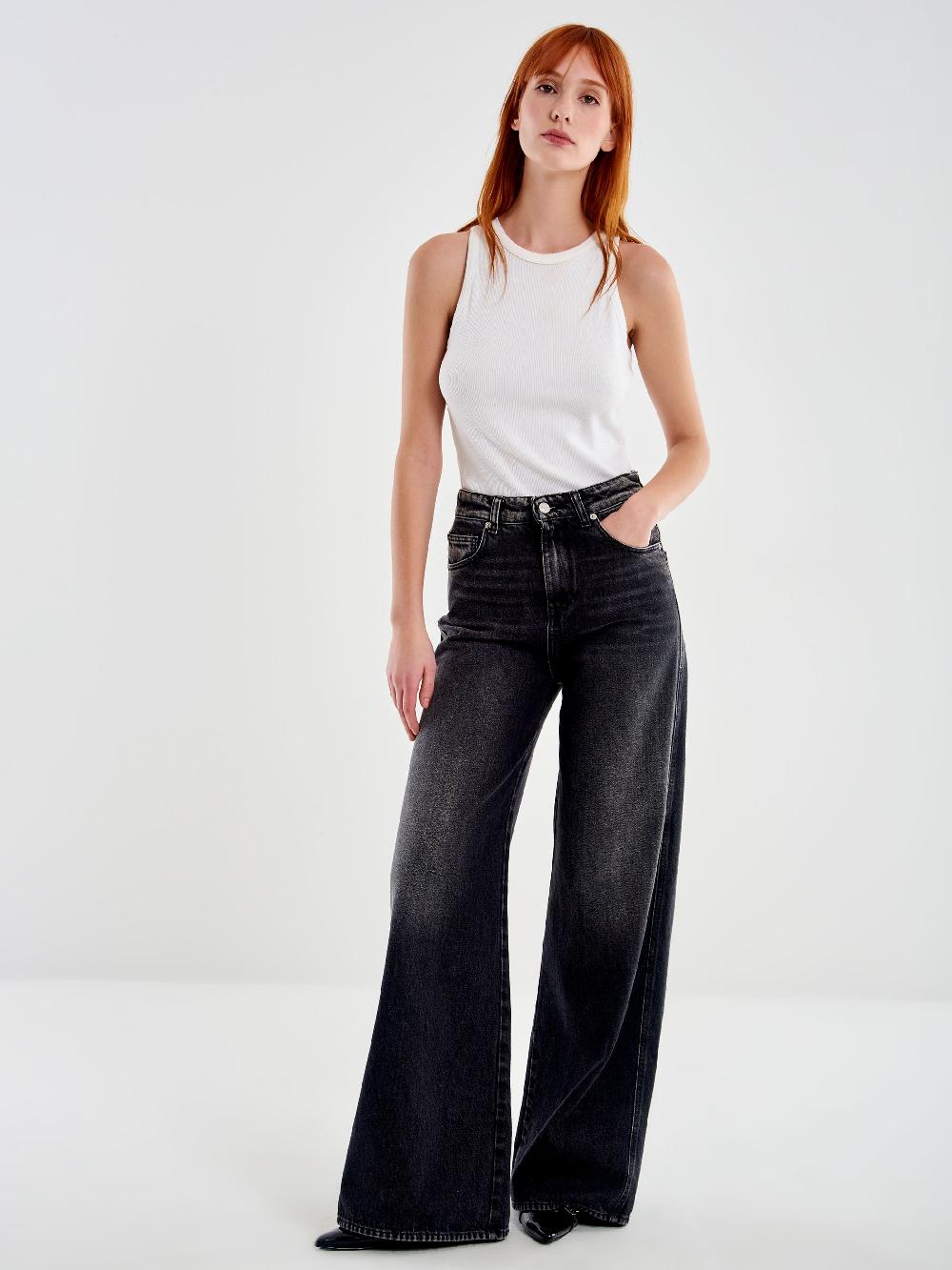 Vicolo Jeans Kia Wide Leg Nero