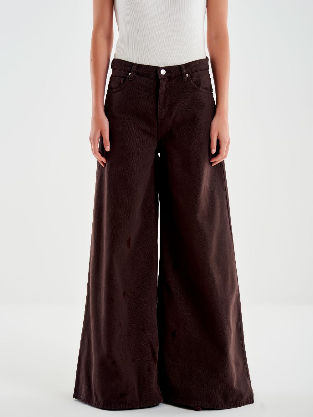 Vicolo Jeans Nikoleta Ampi Marroni Marrone