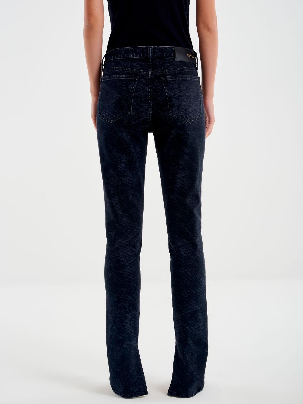 Vicolo Jeans Nilde Skinny Effetto Pitonato Nero