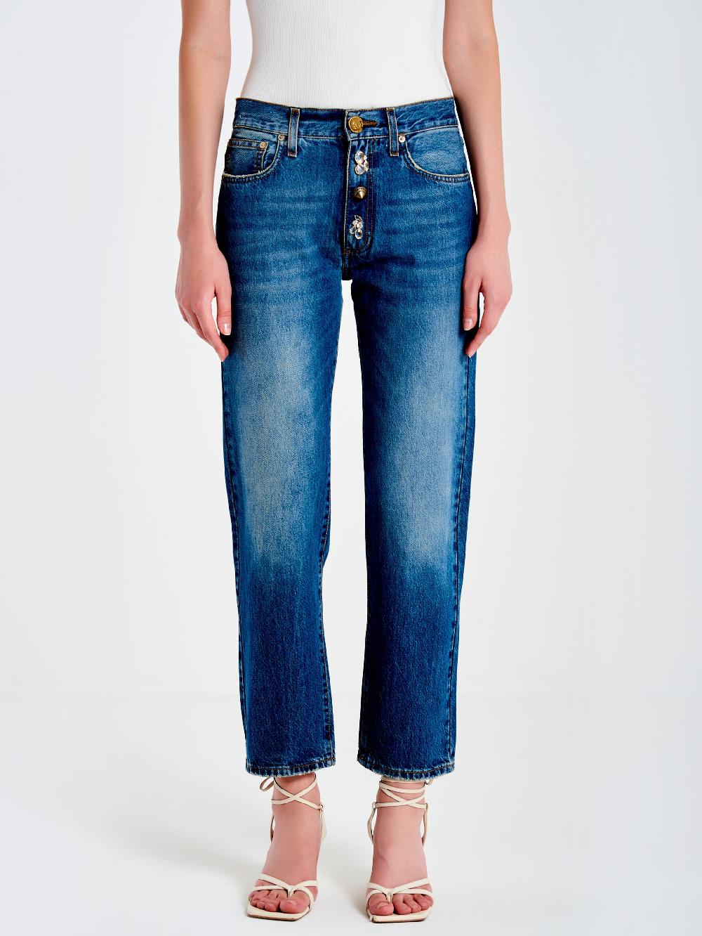 Vicolo Jeans Zoe Bottoni Gioiello BaggyBlu