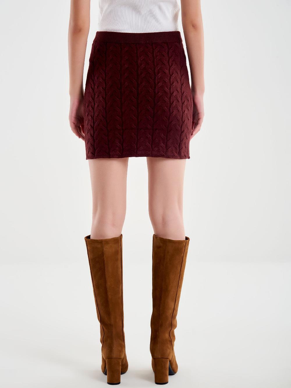 Vicolo Minigonna A Trecce Bordeaux