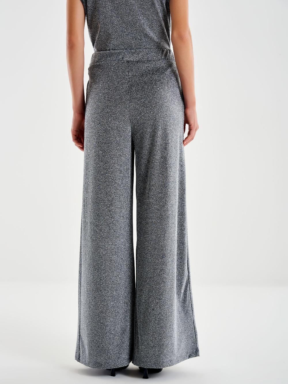 Vicolo Pantalone Ampio Lurex Grigio