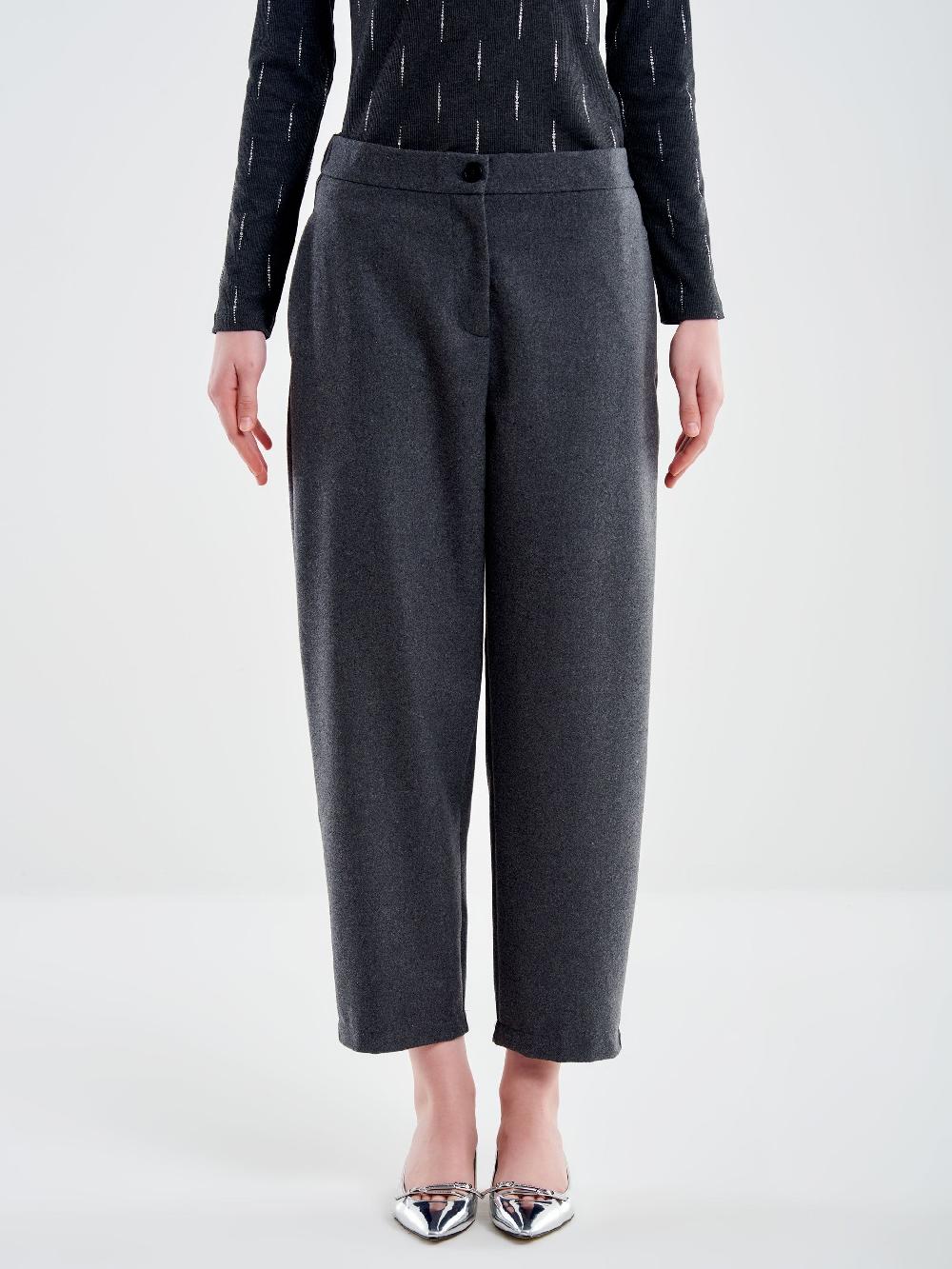 Vicolo Pantalone Carrot Fit Fesco Di Lana – Vicolo