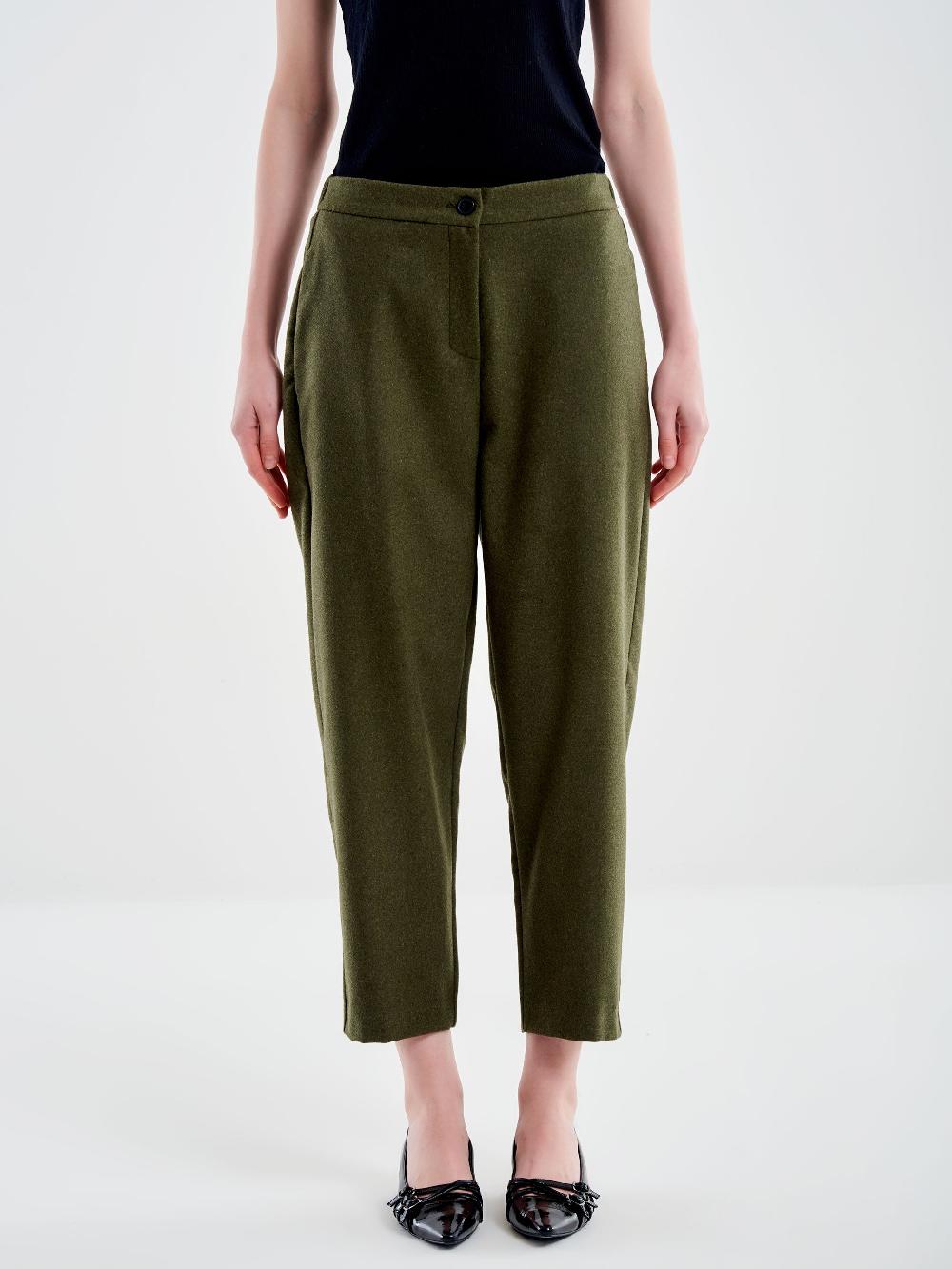 Vicolo Pantalone Carrot Fit Fesco Di Lana – Vicolo