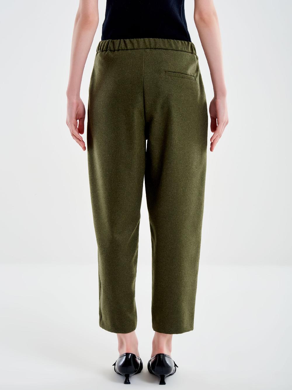 Vicolo Pantalone Carrot Fit Fesco Di Lana – Vicolo