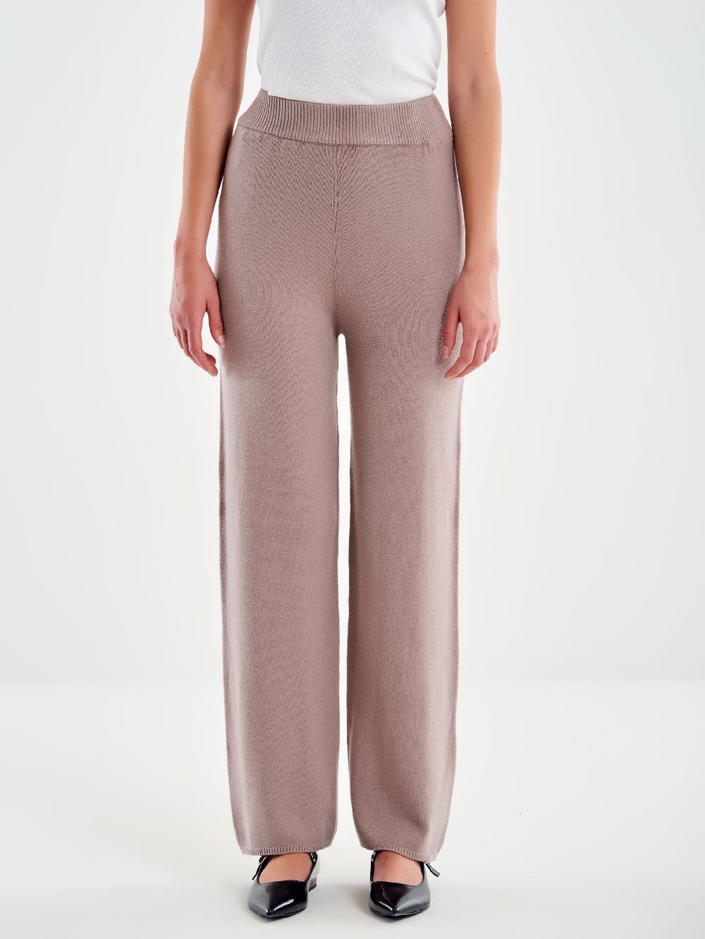 Vicolo Pantalone In Maglia Con Elastico Beige