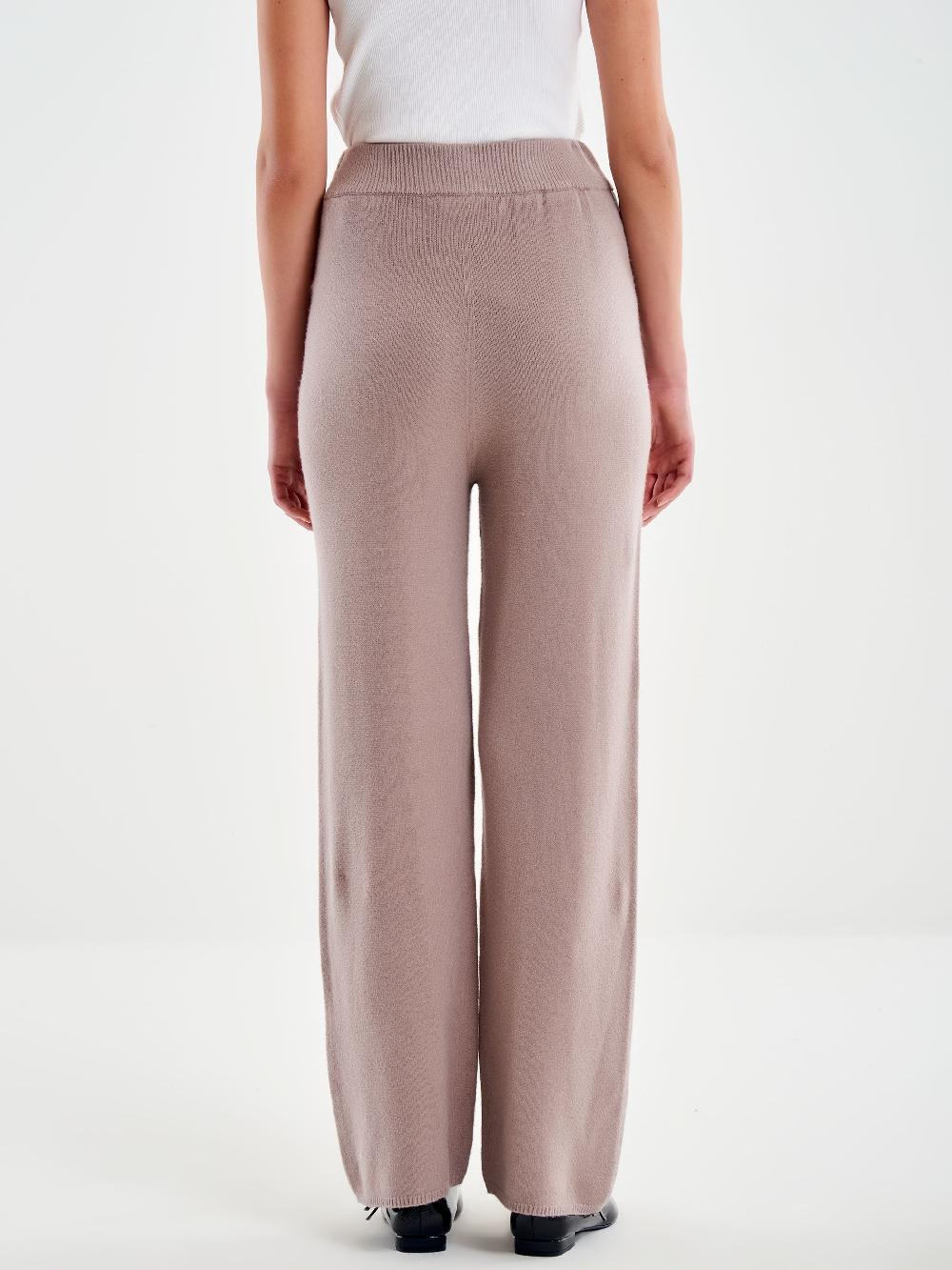 Vicolo Pantalone In Maglia Con Elastico Beige