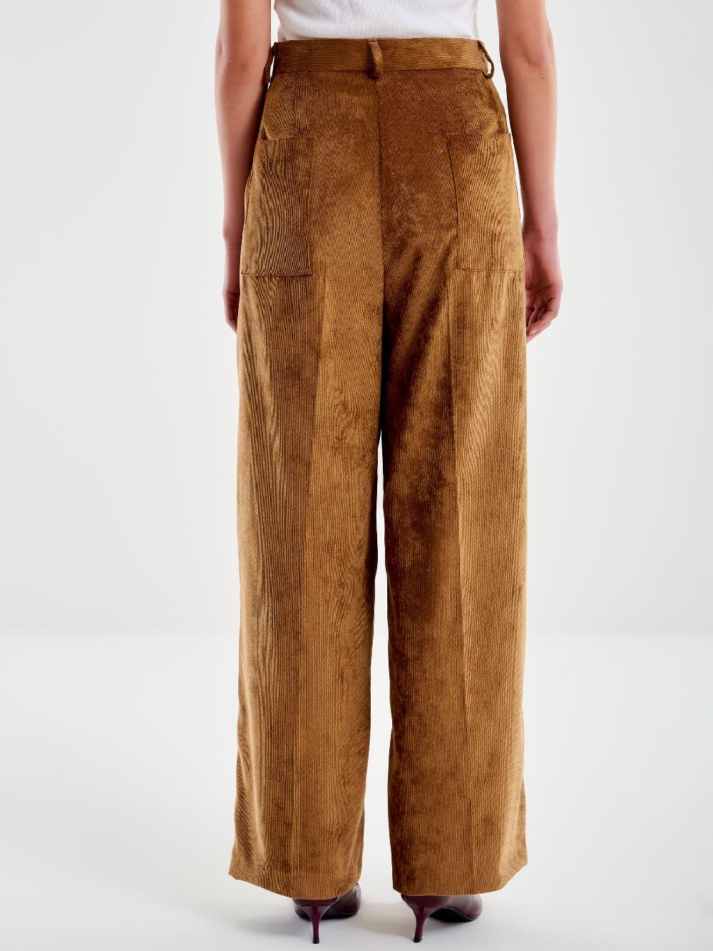 Vicolo Pantalone In Velluto A Coste Cammello