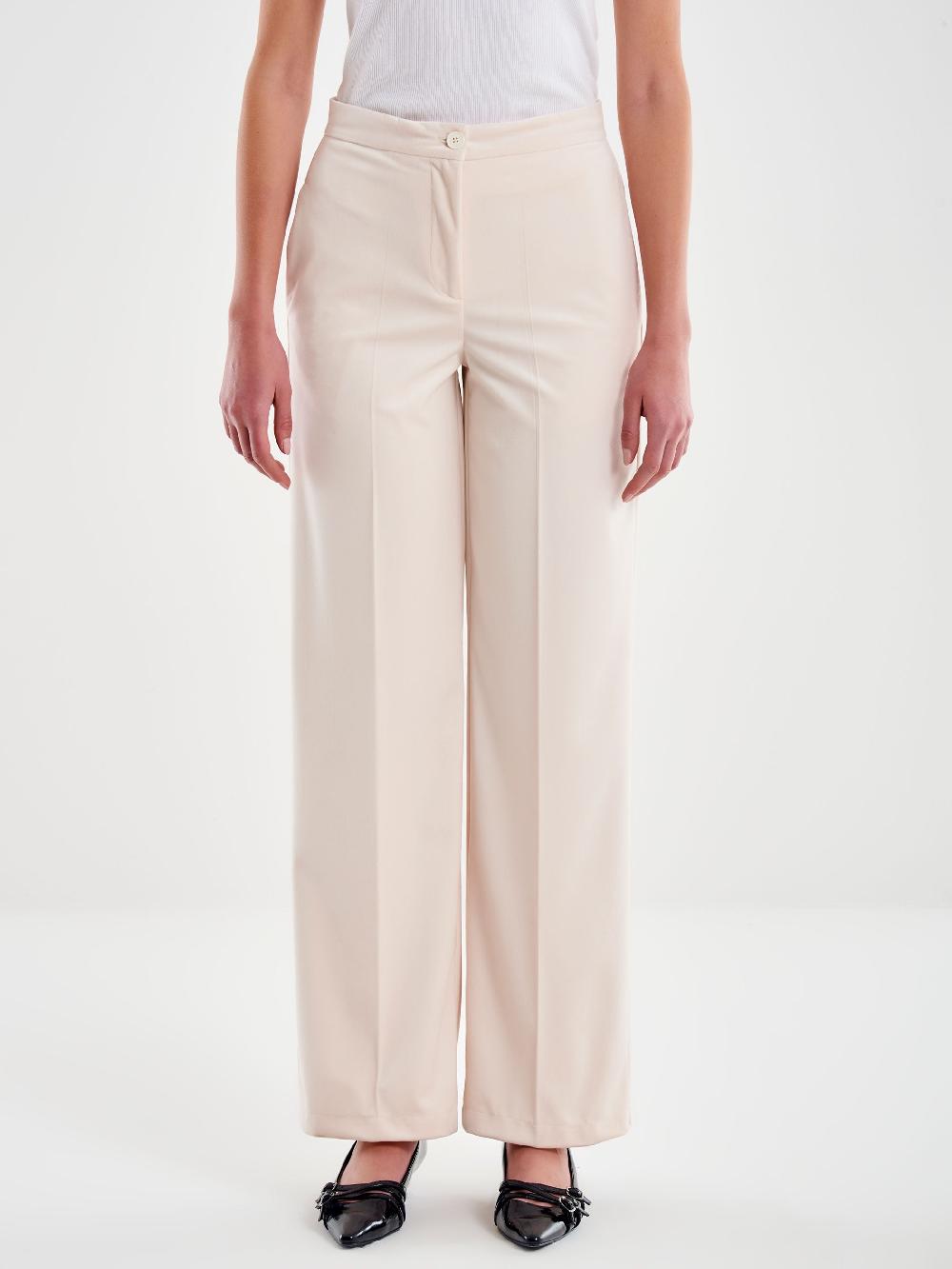 Vicolo Pantalone In Velluto Bianco