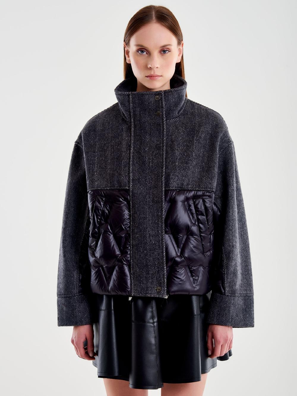 Vicolo Piumino Maxi Doppio Tessuto Nero