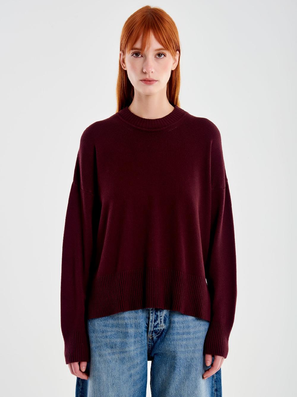 Vicolo Pull A Scatolina Con Spacchi Bordeaux