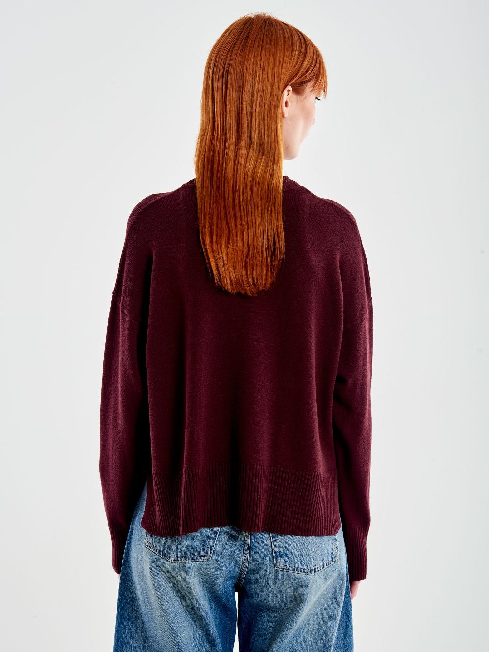 Vicolo Pull A Scatolina Con Spacchi Bordeaux