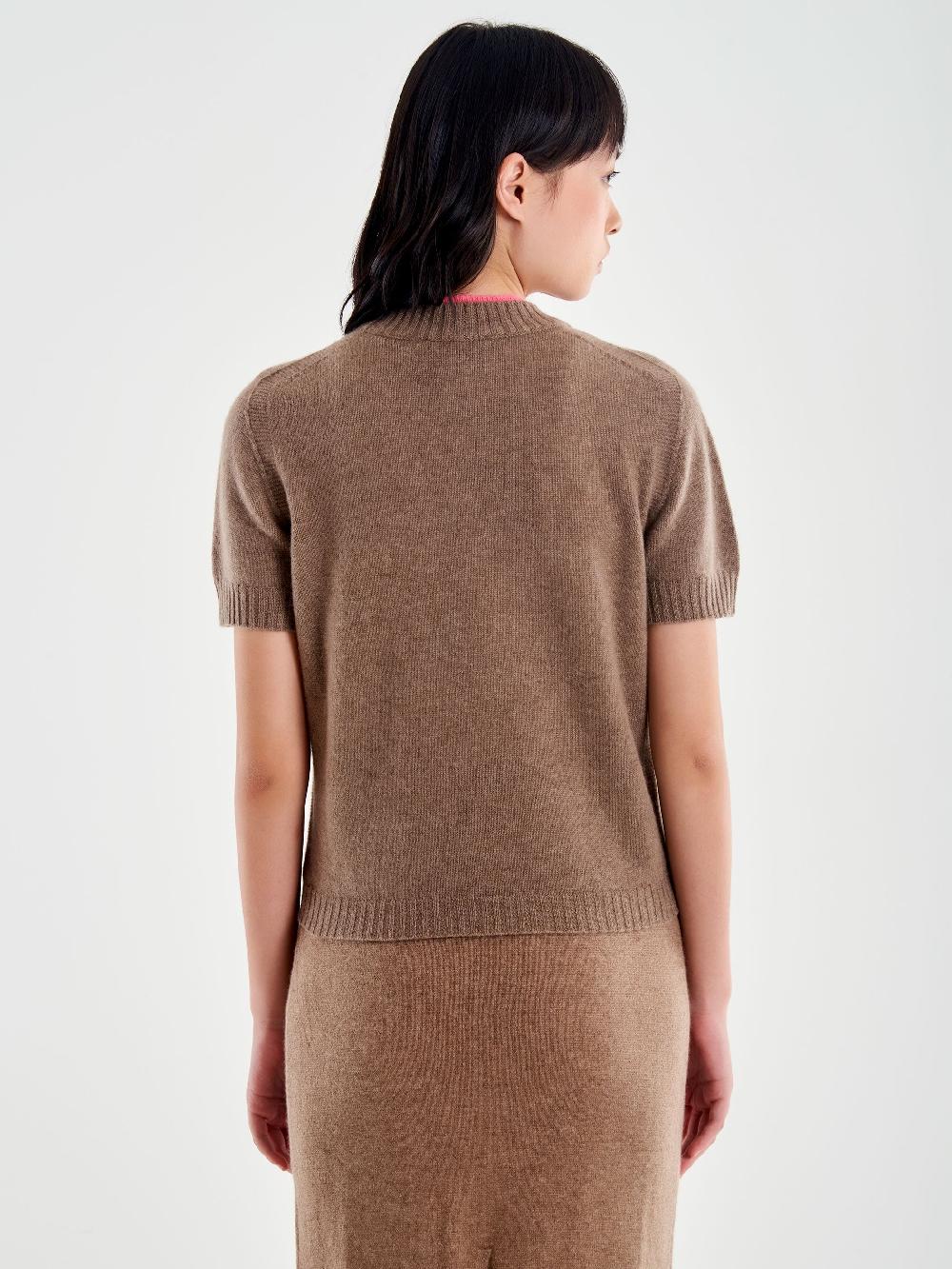 Vicolo Pull Bicolor Misto Cashmere Marrone