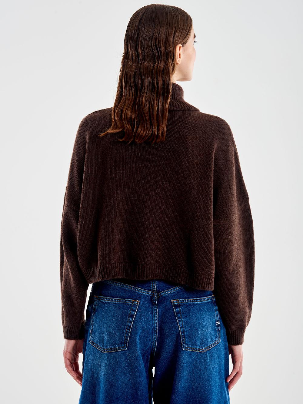 Vicolo Pull Collo Alto Aperto Moro