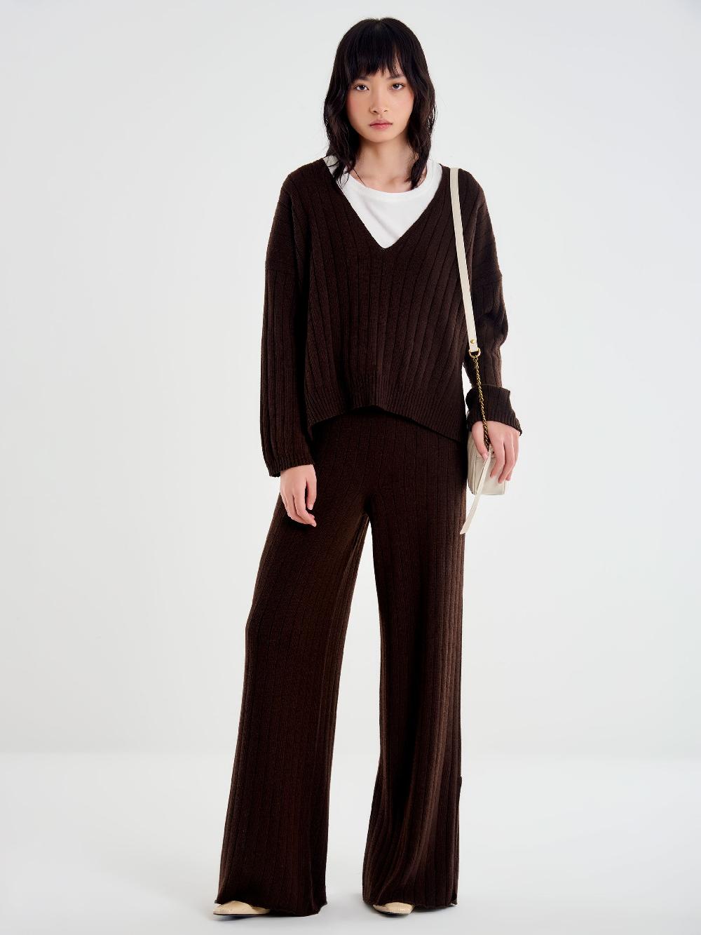 Vicolo Pull con Spacchi Maglia a Coste Moro