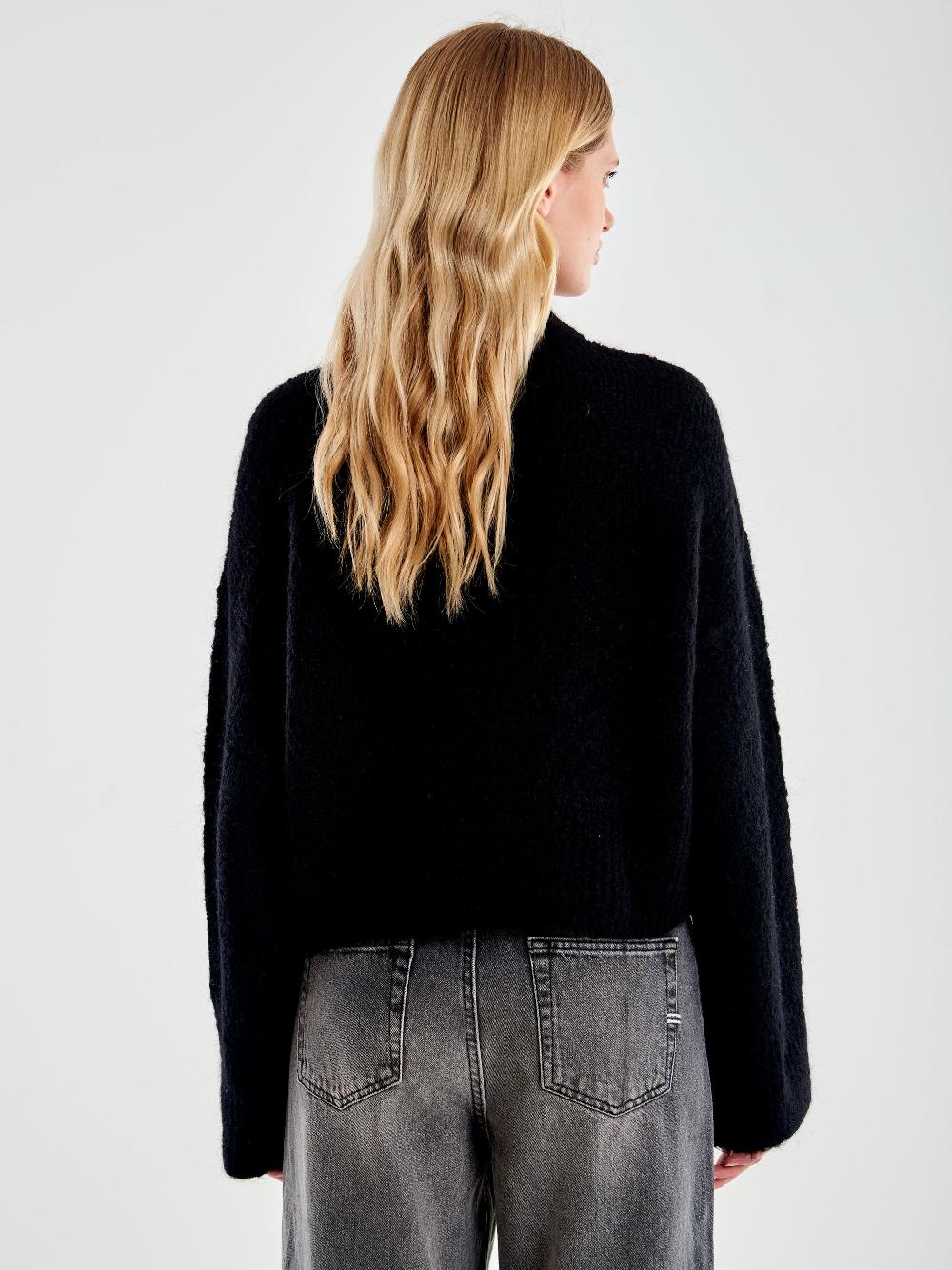 Vicolo Pull Girocollo Con Cabochon Applicati Nero