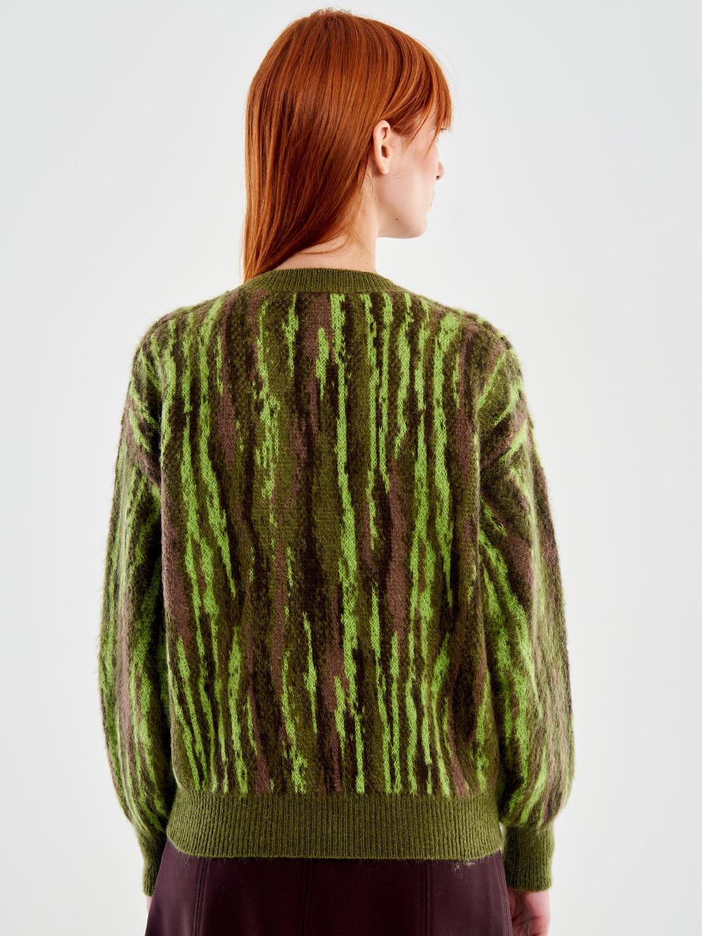 Vicolo Pull Girocollo Fantasia Verde