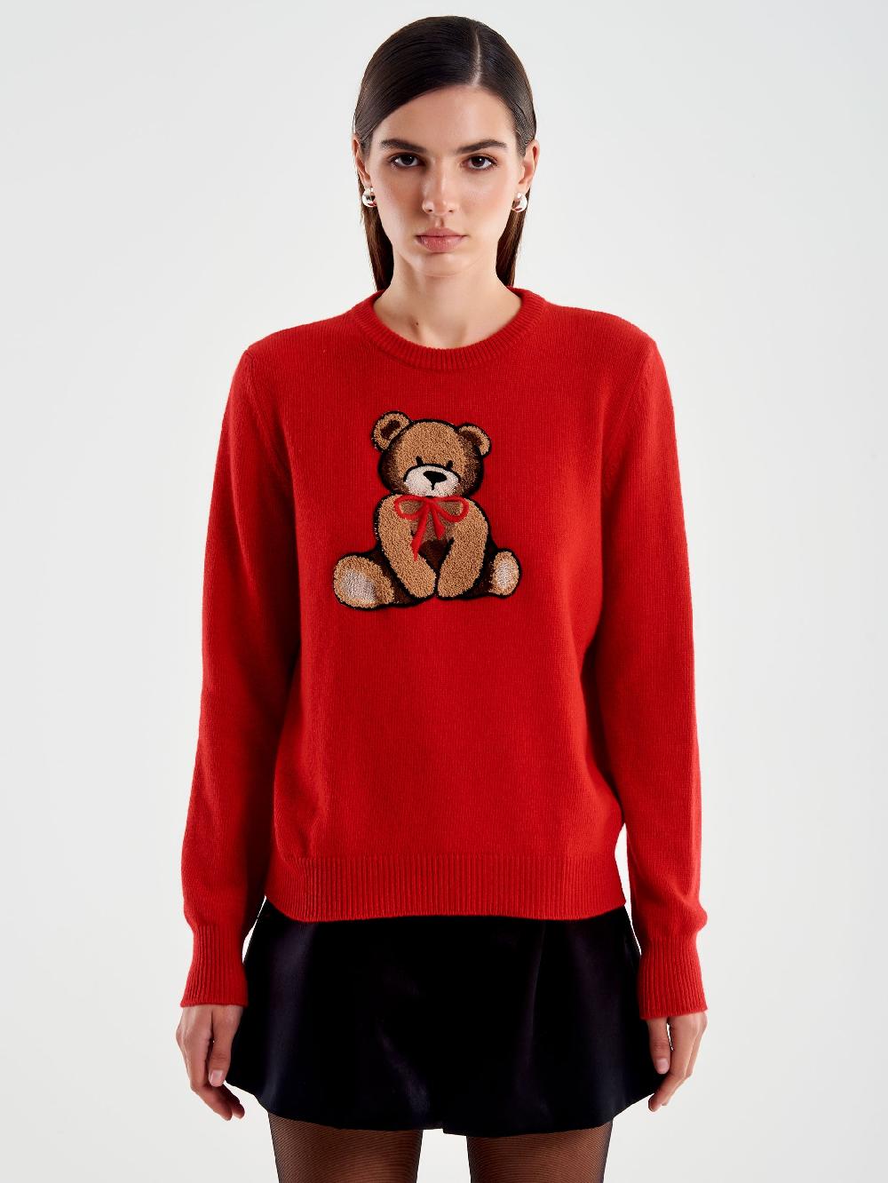 Vicolo Pull Orsetto Con Fiocco Rosso