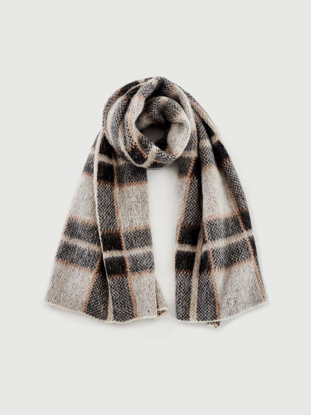 Vicolo Sciarpa In Mohair Fantasia Check Grigio