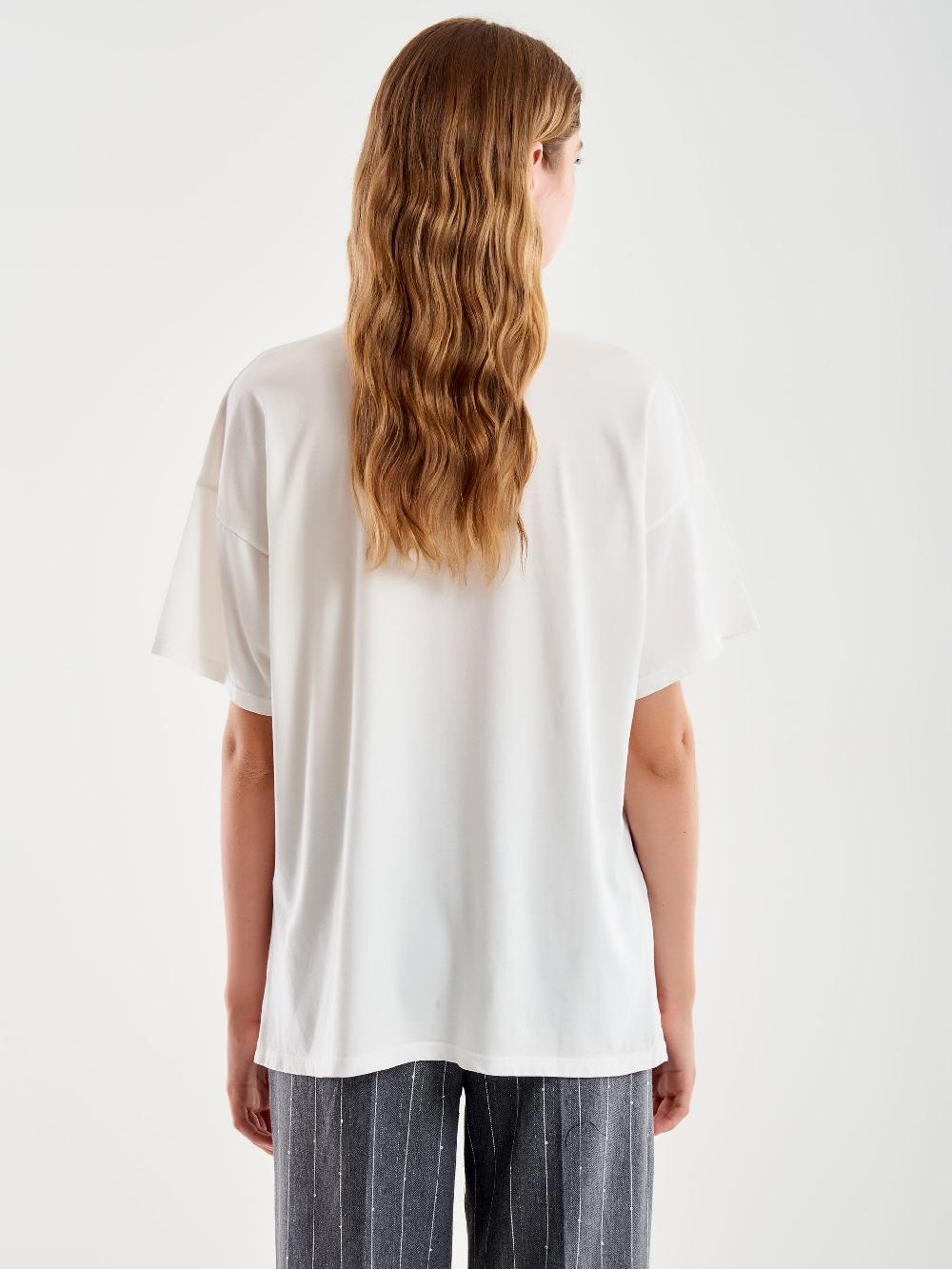 Vicolo T-Shirt Basic Over Bianco