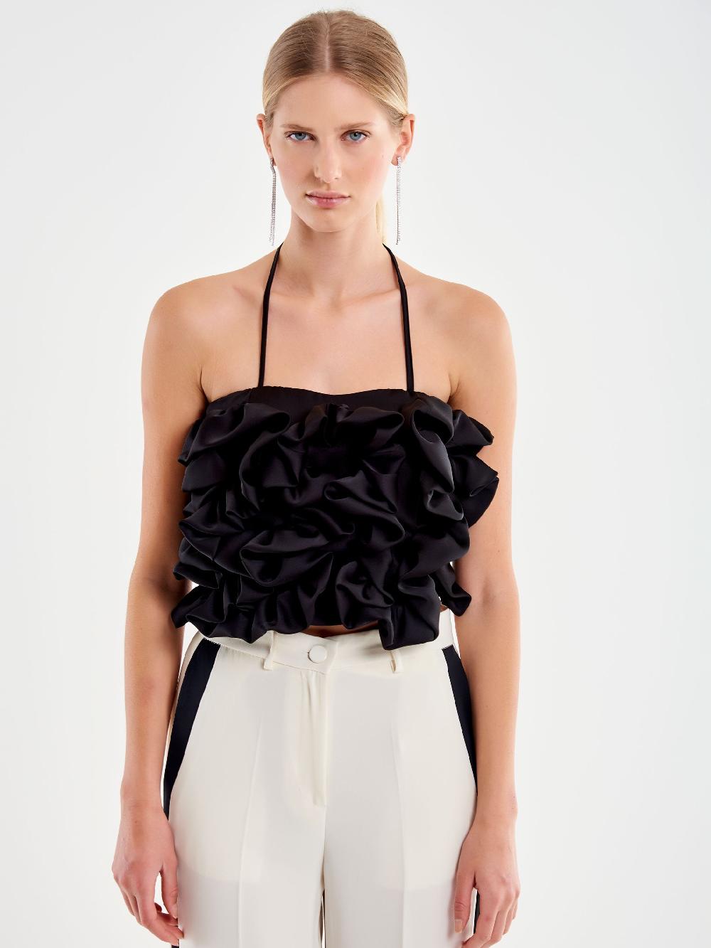 Vicolo Top Con Rouches Nero