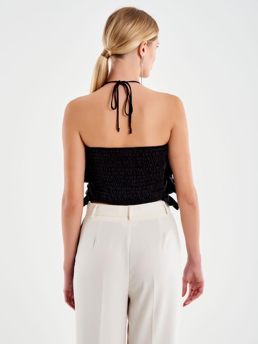 Vicolo Top Con Rouches Nero