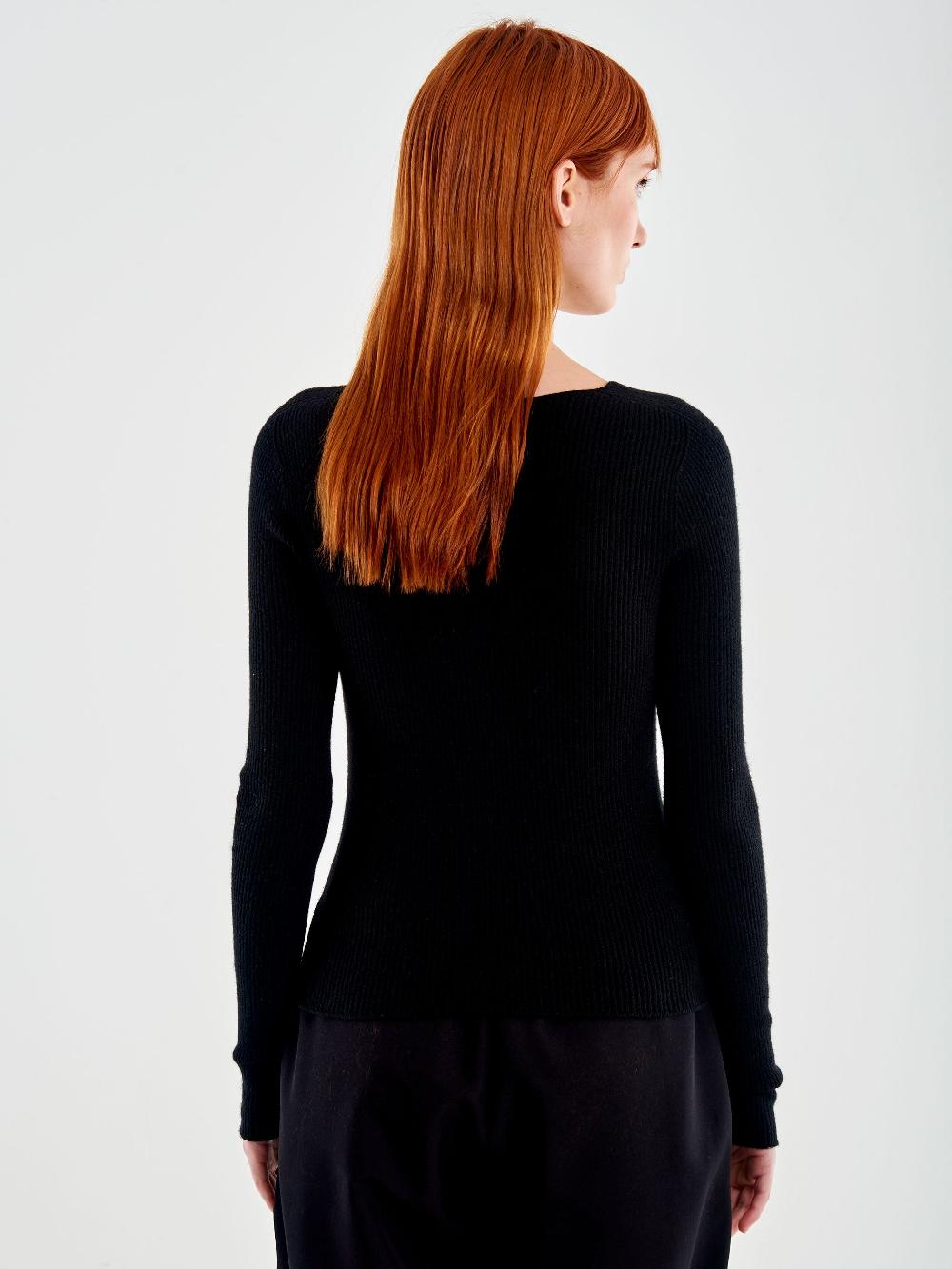 Vicolo Top In Costa Scollo Ampio Nero