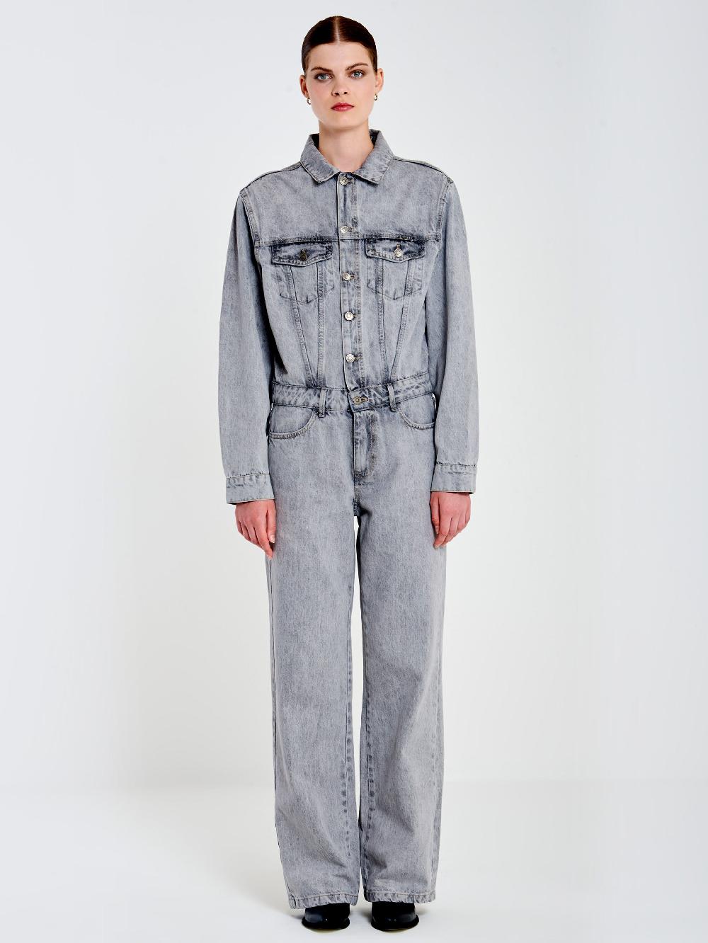 Vicolo Tuta In Denim Grigio – Vicolo