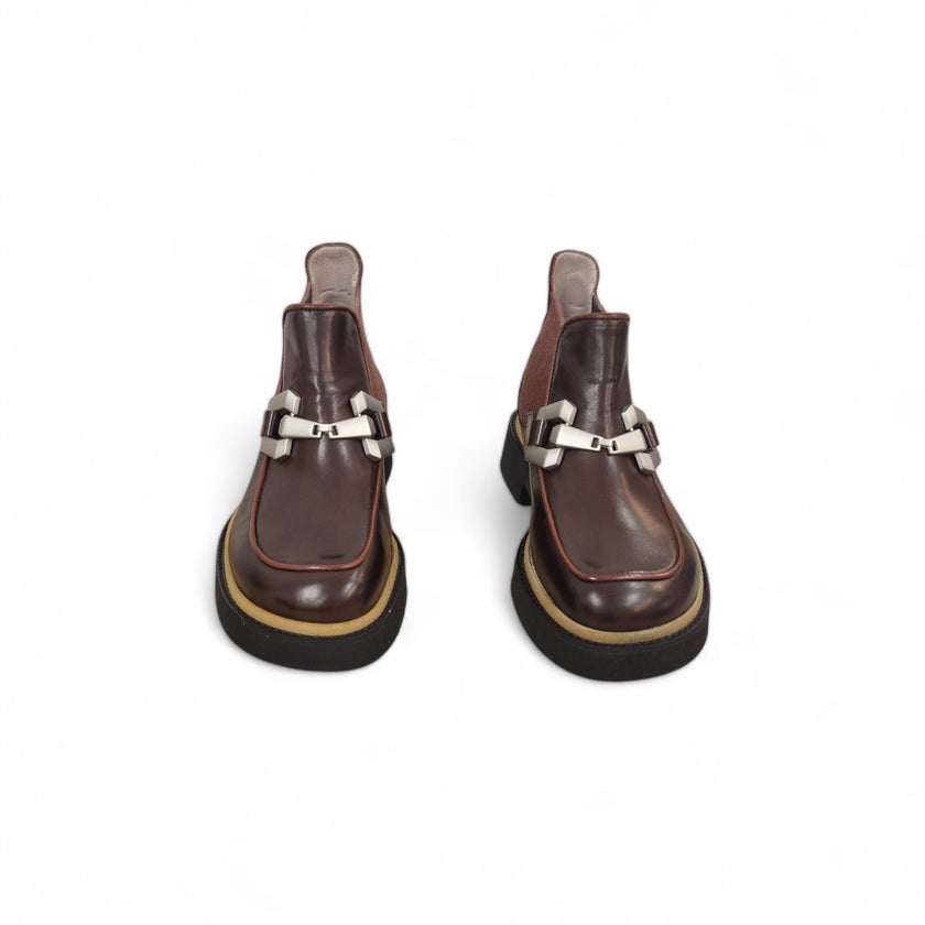 Viola Ricci Alice - Stivaletto Beatles Pelle Cioccolato - Rhum