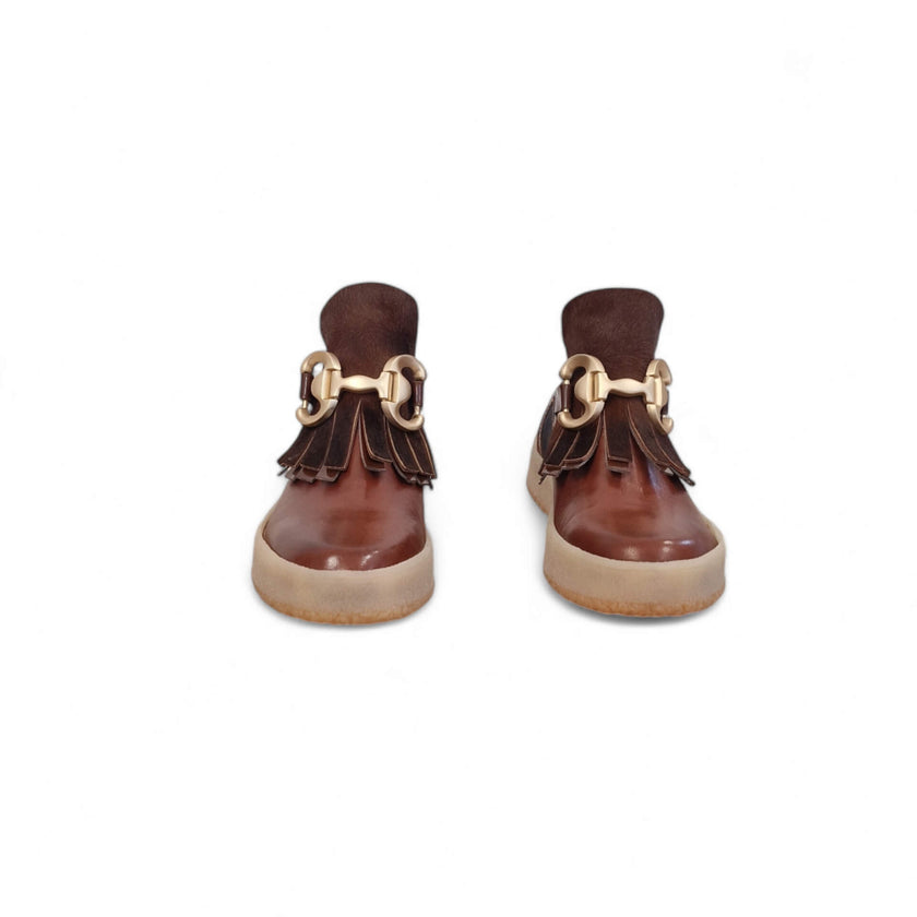 Viola Ricci Polly - Stivaletto Beatles Rhum Con Frangia