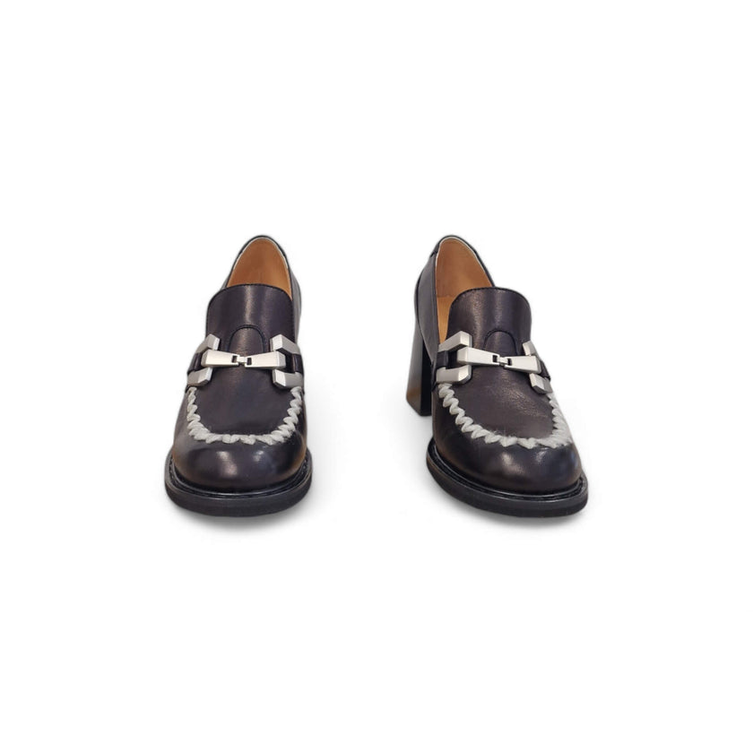 Viola Ricci Carla - Mocassino Con Tacco - Nero