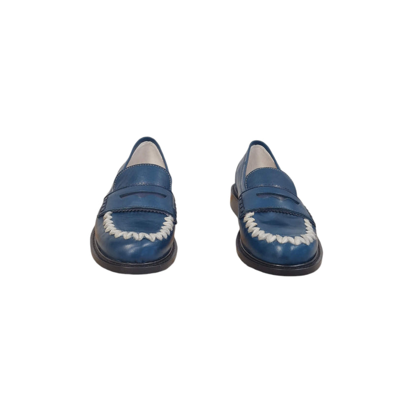 Viola Ricci Gaia - Mocassino Nappa Glove Bleu' - Lana