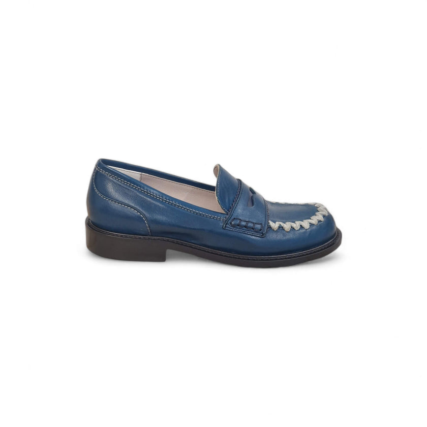 Viola Ricci Gaia - Mocassino Nappa Glove Bleu' - Lana