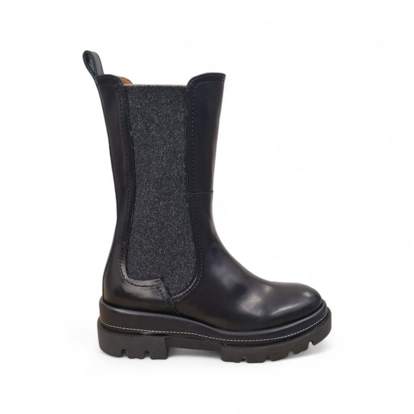 Viola Ricci Gio - Stivale Beatles In Pelle Nera