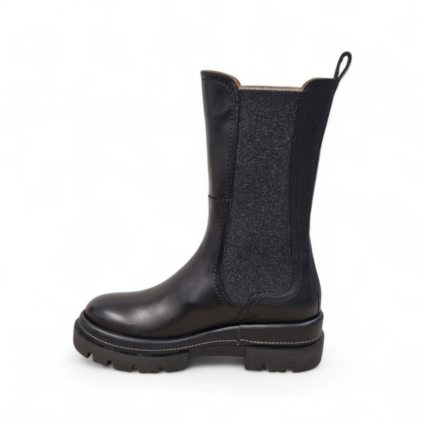 Viola Ricci Gio - Stivale Beatles In Pelle Nera